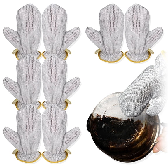 Sekonow 4 Pairs Dish Sponge Dishwashing Gloves, Non Scratch Dish Scrubber Dish Gloves, Waterproof Kitchen Scrub Sponges for Cleaning Dishes Pots PansΒ