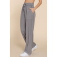 thumbnail image 3 of Saronite Solid Elastic Waisted Tencel 2 Sides Pockets Full Length Pants, Grey (Women's), 3 of 4