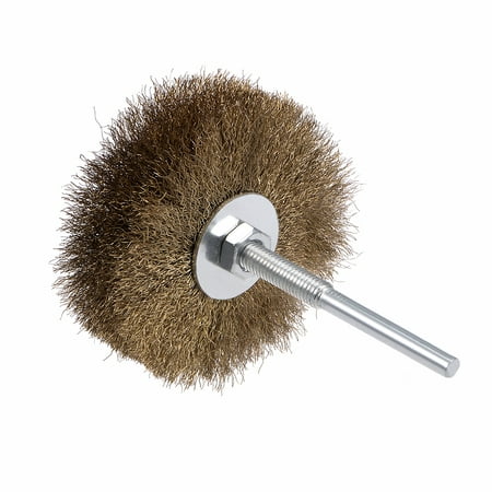Wire Wheel Brush with Shank Bench Copper Plated Crimped Steel 3.35-Inch Wheel Dia for Removing Rust Polishing (Best Wire Brush For Removing Rust)