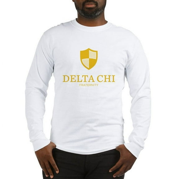 CafePress - Delta Chi Vertical Yellow Logo Long Sleeve T Shirt - Unisex Cotton Long Sleeve T-Shirt
