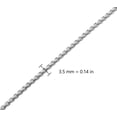 thumbnail image 5 of LoveBling 10K White Gold 3.5mm Open Hollow Venetian Box Chain Necklace (22"), 5 of 5