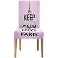 thumbnail image 1 of KXMDXA Keep Calm and Love Paris Stretch Chair Cover Protector Seat Slipcover for Dining Room Hotel Wedding Party Set of 1, 1 of 5