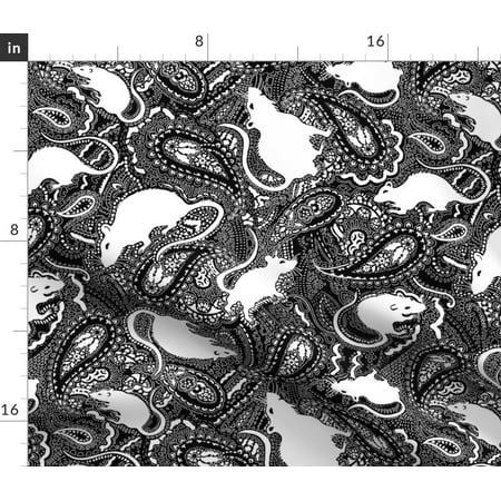Rat Mouse Paisley Home Decor Ethnic Victorian Fabric Printed By