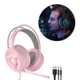 thumbnail image 3 of PSH-200 Gaming Headset with Noise Cancelling Mic, Stereo Surround, Soft Earmuffs Headphone with 3.5MM Pink, 3 of 7