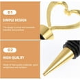 thumbnail image 3 of 12Pcs Reusable Wine Stopper Alloy Heart Beer Beverage Bottle Cap Cover Decorative Wine Saver Leakproof Wine Bottle Sealer for Wedding Holiday (Golden), 3 of 5