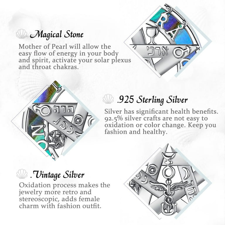 EUDORA Sterling Silver Pentagram Tetragrammaton Amulet Protection