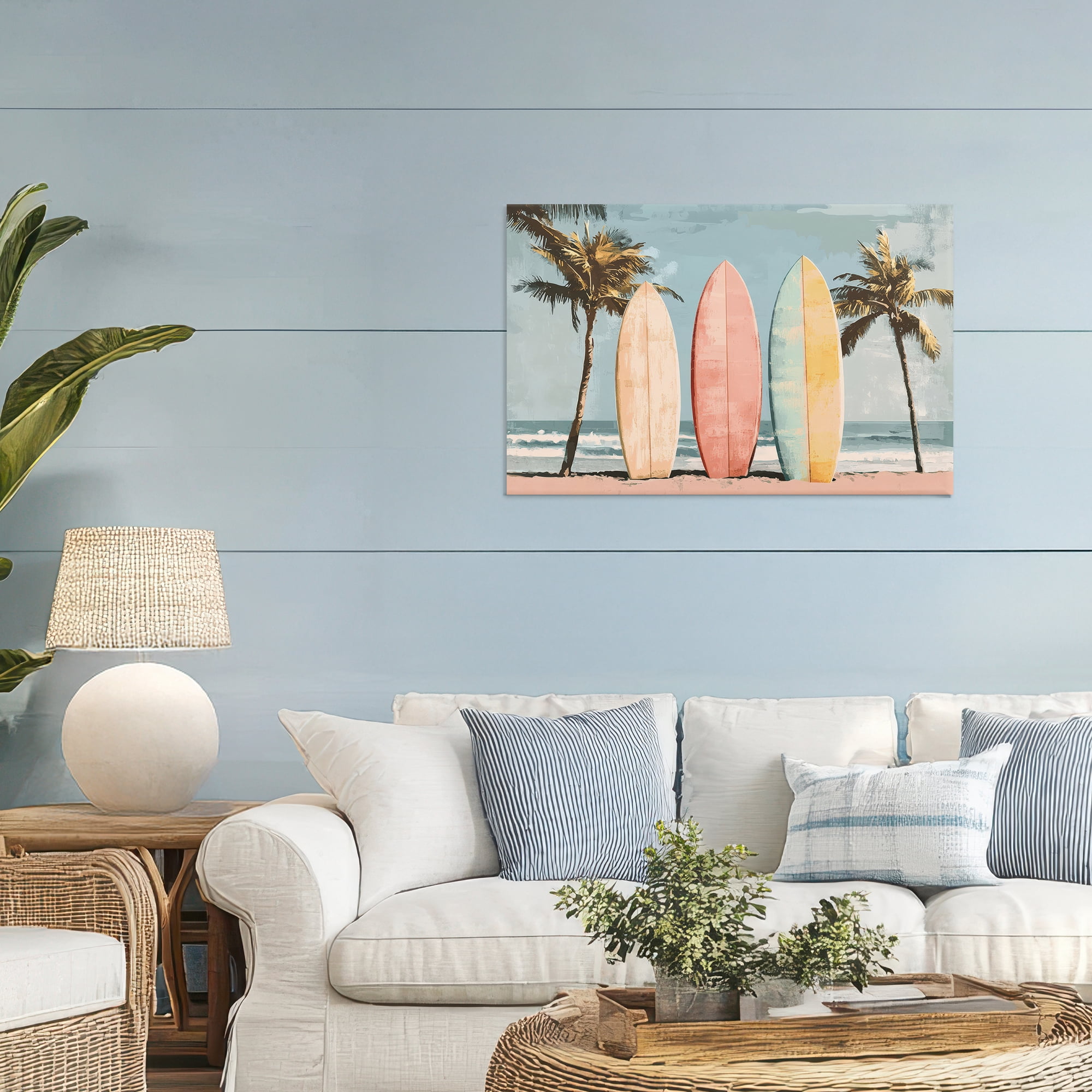 Stupell Industries Paradise Surfboard Trio Canvas Wall Art, design by Petal Prints Design