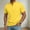 (Casual 58)Yellow, variant on DayScoop Solid Color T Shirt for Men Short Sleeve TShirt Summer Fashion Casual Stand up Collar Button Pocket Tops Tees