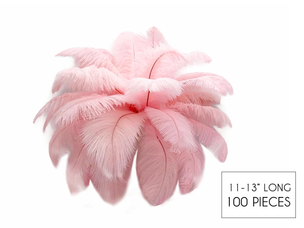 50 HOT PINK DRABS OSTRICH SECOND GRADE FEATHERS 275-325 MM 11-13 INCH 