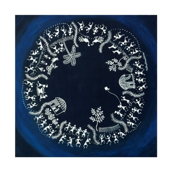 Canvas Wall Art - Medha Karandikar 'It Takes a Village' Wall Art for Living Room, Bedroom, or Office Décor by Trademark Fine Art - 14 x 14 Inches