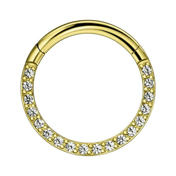 16g Septum Rings for Women 8mm Septum Hoop Cubic Zirconia Septum Jewelry 16 Gauge Daith Piercing Jewelry Gold Plated