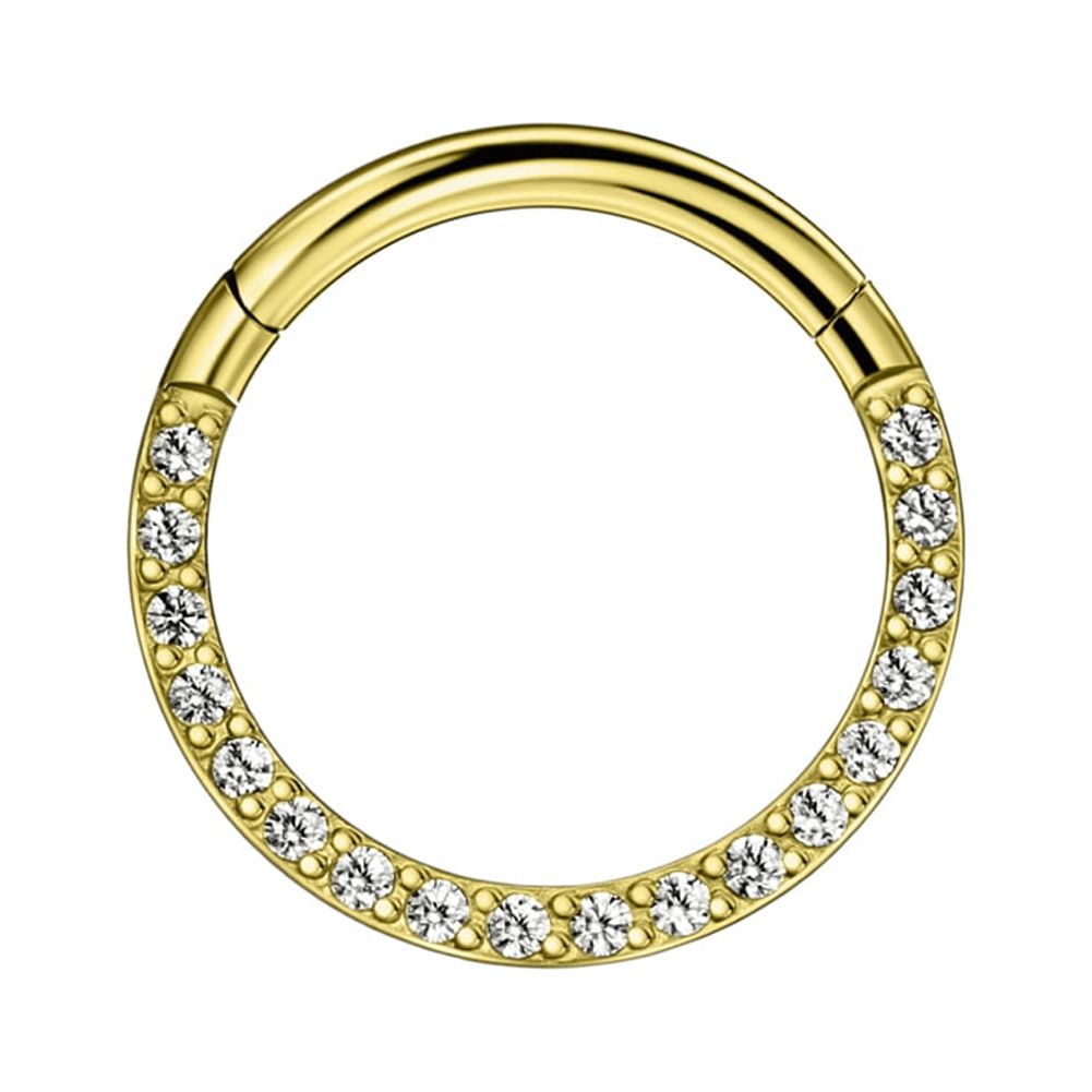 16g Septum Rings for Women 10mm Septum Hoop Cubic Zirconia Septum Jewelry 16 Gauge Daith Piercing Jewelry Gold Plated
