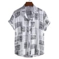 thumbnail image 1 of Seyurigaoka Hawaiian Oversized Shirts for Men Short Sleeve Regular Fit Stripe Print Shirts Casual Button Down Tops, 1 of 8