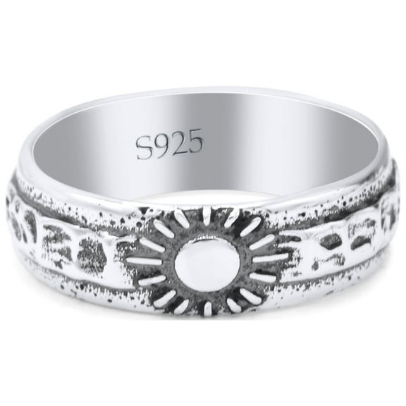 Classic Sun Trending Oxidized Band Thumb Ring Band 925 Sterling Silver Size 4