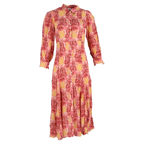 Pre-Owned Rixo Maddison Shirt Dress In Pink Viscose