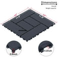 thumbnail image 5 of Anykoon ZZ Style 12" Patio Deck Tiles,44pcs, DIY Module Interlocking Decking Tiles Floor Tile Outdoor and Indoor,Easy and Quick Installation Court Tiles for Porch Poolside Balcony Backyard,DARK GRAY, 5 of 7