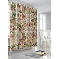 thumbnail image 3 of Mushroom Spring Shower Curtain, Floral Summer Plant Leaves Retro Waterproof Shower Curtain Set with 12 Hooks Lightweight Washable Fabric Shower Curtains for Bathroom 72x72 Inches, 3 of 6