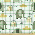 thumbnail image 2 of Ambesonne Jungle Boho Fabric by the Yard Upholstery, Neutral Colors Elephant, 2 Yards, Pale Slate Blue Mustard, 2 of 5