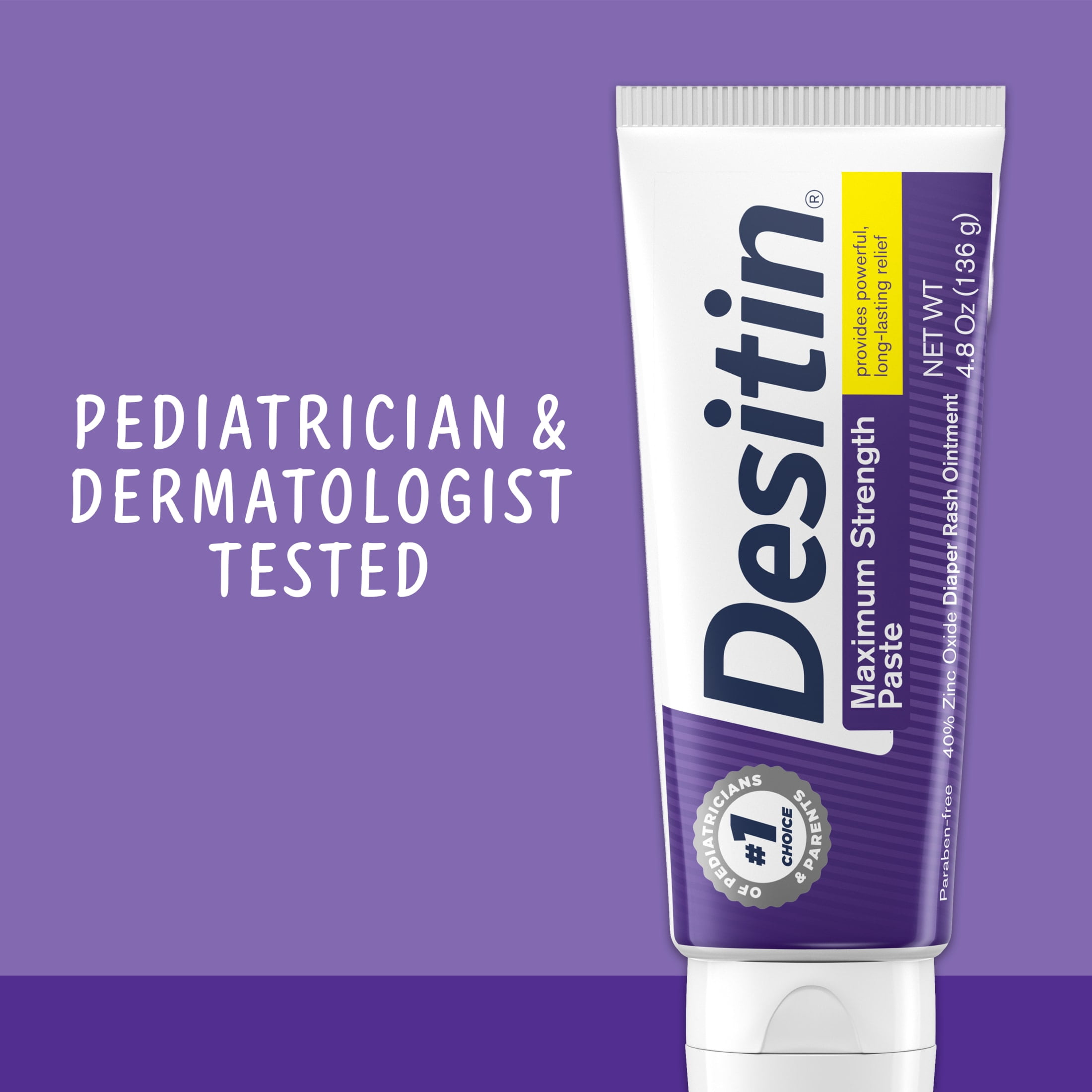 Desitin Maximum Strength Diaper Rash Cream, 40% Zinc Oxide, 4.8 oz