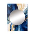thumbnail image 2 of Designart "Deep Blue and Gold Strokes V III" Fractals Mirror Wall Decor - Modern Blue Abstract Living Room Wall Mirror Art - 40" x 30" Inch, 2 of 5