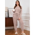 thumbnail image 2 of SHOWMALL Women's Plus Size 2 Piece Lounge Set Long Sleeve Top and Drawstring Jogger Pants Sweatsuit with Pockets, 2 of 8