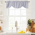 thumbnail image 2 of Tie Up Valance for Windows Purple Buffalo Plaid Curtains Valances Rod Pocket Valance Window Treatments Linen Classic Checked Balloon Curtains for Kitchen Living Room Bedroom Bathroom 42x12 Inch, 2 of 9