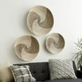 thumbnail image 3 of DecMode Brown Bohemian Seagrass Weaved Spiral Basket Wall Décor, Set of 3 29", 24", 20"D, 3 of 14