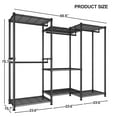 thumbnail image 5 of 830 LBS Metal Clothes Rack Heavy Duty Clothing Rack Adjustable Garment Rack FreeStanding Closet Wardrobe Portable 77" H x 69" W x 15.8" D Black, 5 of 9