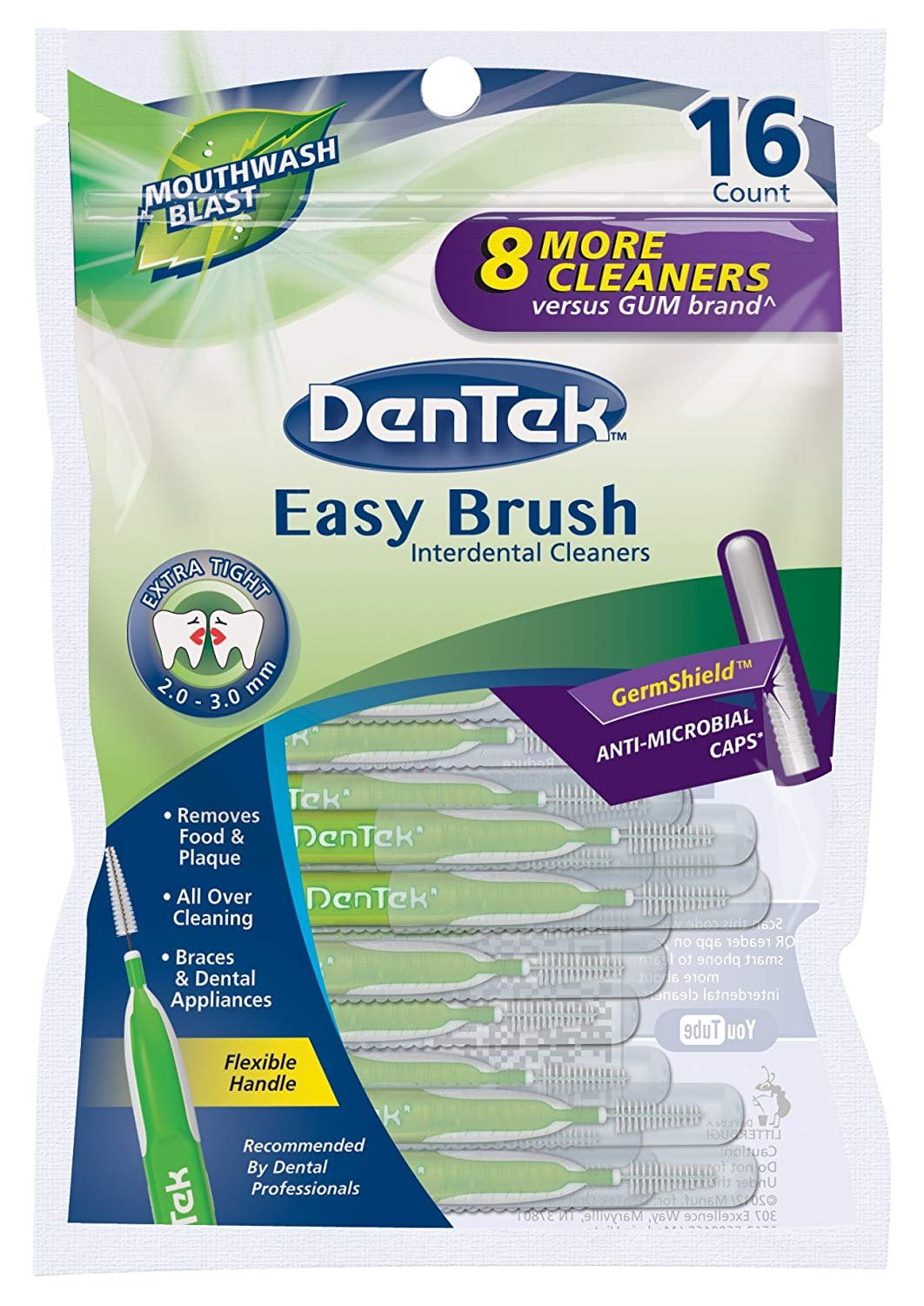 DenTek Easy Brush Interdental Cleaners Brushes Between Teeth Tight