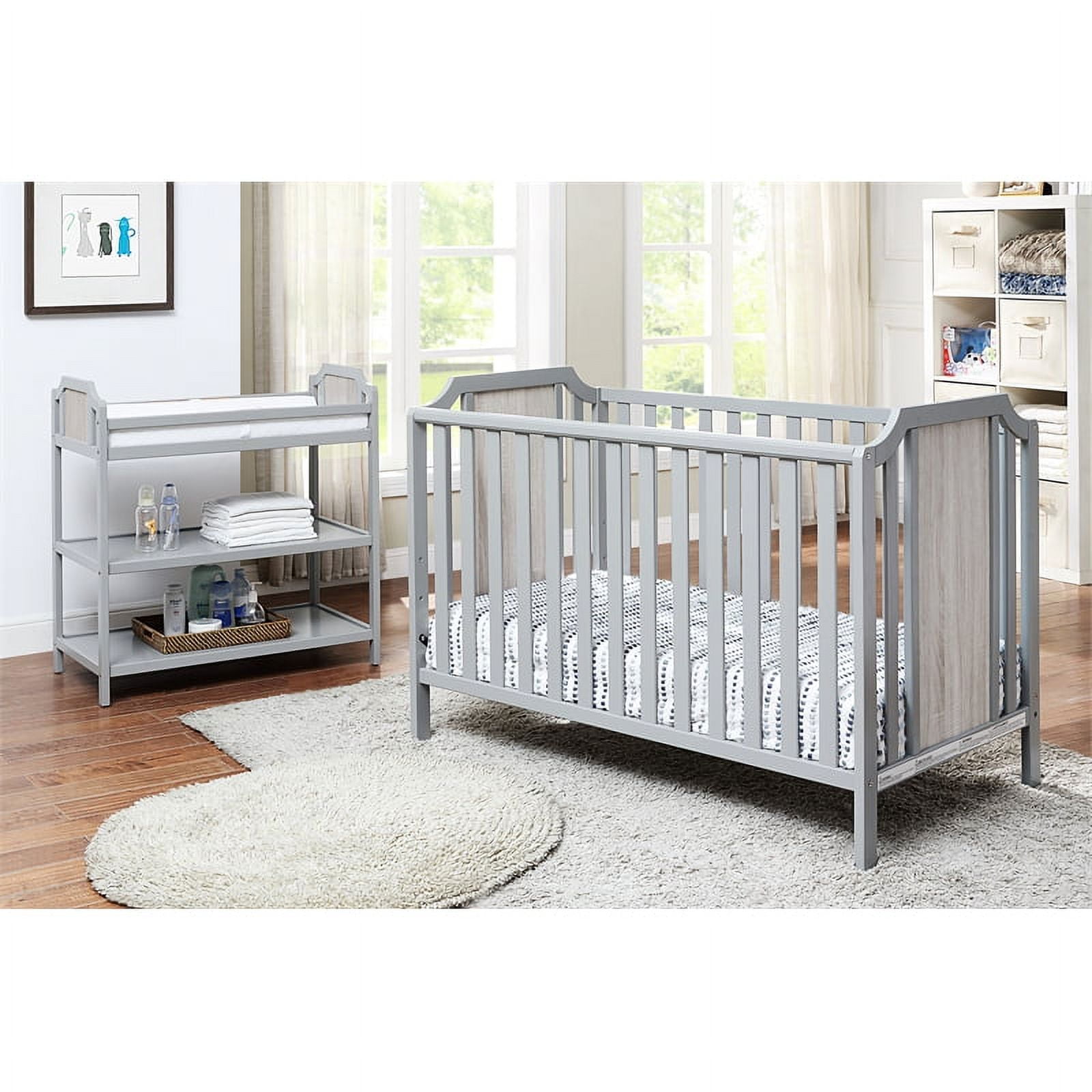 Suite Bebe Brees Crib in Gray and Graystone Finish