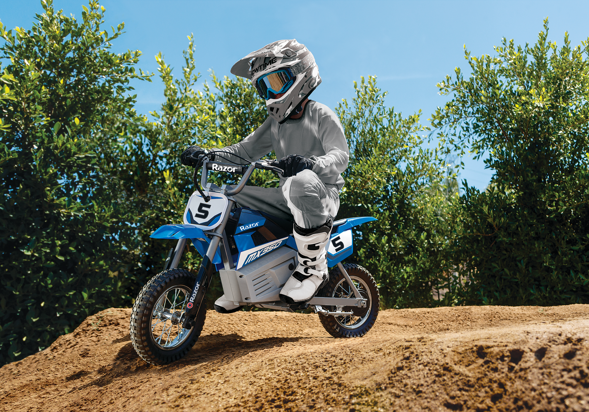 Razor MX350 Dirt Rocket - Blue, 24V Miniature Electric Dirt Bike, for Ages 13+ - image 4 of 9