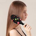 thumbnail image 2 of Black Christmas Ornament Pattern Hair Brush,Girls Detangling Hair Brush,Glide Through Tangles with Ease for Wet & Dry Hair,8.8"X2.8", 2 of 7