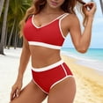 thumbnail image 6 of Ahabrexf High Waisted Bikini Sets for Women 2 Pc Swimsuits with Tummy Control Color Block Swimwear, 6 of 9