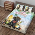 thumbnail image 3 of Labrador Retriever Hello Summer with Sunglasses and Surfboard Tropical Vibes Quilt Bedding Set Lab Dog Lover Gifts 1 Blanket Bed Cover 2 Pillowcases - 00007, 3 of 5