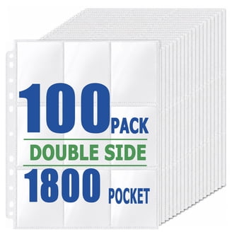 card binder sleeves walmart Emlimny Trading Sleeves, 9-Pocket Pages for 3-Ring Binder, 46 Sheets Standard Size Cards no toxic Tsv Card Sleeves Collector Binder,