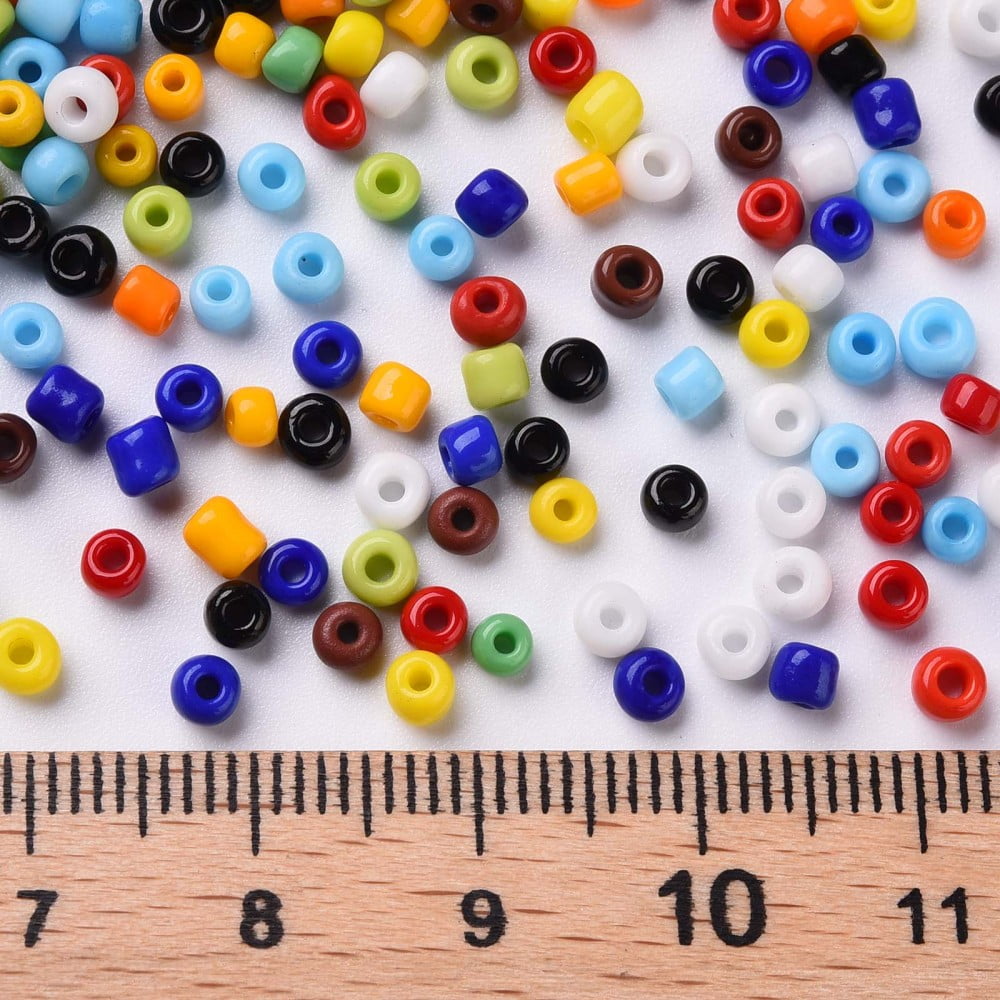 Glass Seed Beads Opaque Colours Seed Small Craft Beads for DIY Jewelry Making Round Mixed color 3mm Hole:1mm 10000pcs/pound