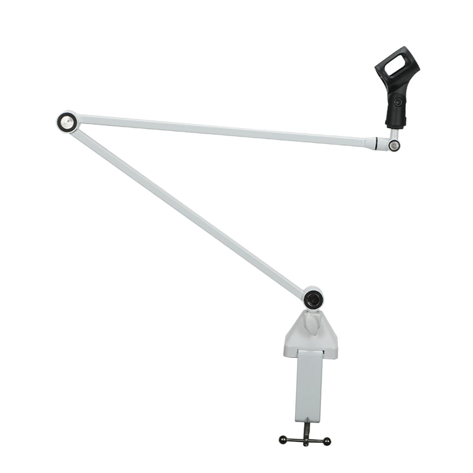 Wzmzjy Microphone Boom Arm Mic Stand Desk Mounted Professional Clip on Cable Management White