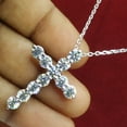 thumbnail image 5 of 2.00Ct Round Cut VVS1 Moissanite Cross Pendant Necklace – 14K White Gold Plated Sterling Silver Religious Charm with 18" Free Chain – Graduation & Faith Jewelry, 5 of 6