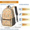 thumbnail image 3 of Corgi and Bone Peach Pattern 17" Waterproof Oxford School Backpacks for Teens, S-Shape Padded Straps, for School, Travel, Hiking, Camping, 3 of 5