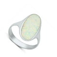 thumbnail image 4 of CHOOSE YOUR COLOR White Simulated Opal Chunky Statement Ring .925 Sterling Silver Band CZ Female Size 8, 4 of 4