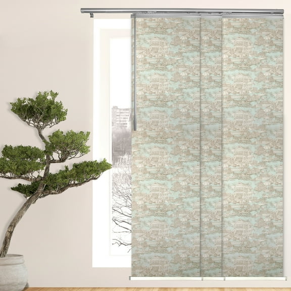 Domovina 3 Panel Track Vertical Blinds, Adjustable 36-66"W x 91.4"H - Henna