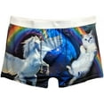 thumbnail image 4 of Mens Unicorn Kitty Rainbows in Space Boxer Brief Athletic Underwear Gag Gift, 4 of 5