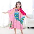 thumbnail image 4 of Kids Hooded Beach Towel, Cartoon Mermaid Poncho for Girls, Super Absorbent Toddler Bath Towel for 3-8 Years Old, 4 of 4