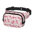 thumbnail image 2 of Honeii Rose Flowers Print Square Double Layer Waist Bag,Waist Belt Bag Fashion Fanny Women and Men,For Travel Running Hiking Walking, 2 of 9