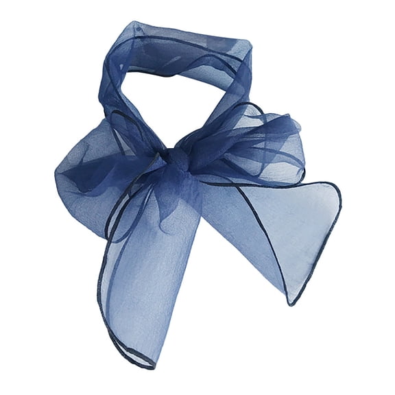 Scarf for Women Lightweight Vintage Elegant Designs Silk Satin Feel Ladies Small Head Neck Fashion Scarves Navy