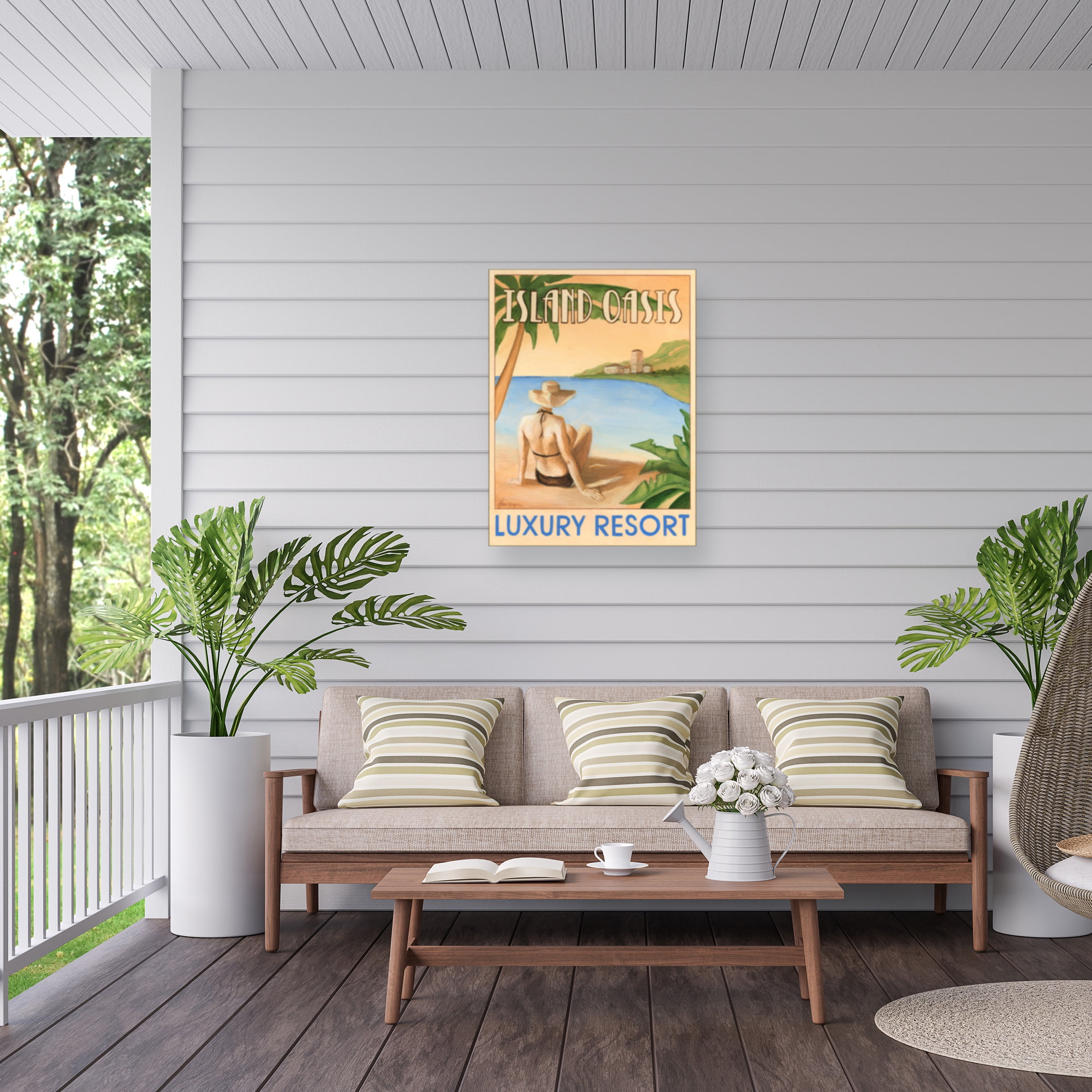 Ethan Harper 'Island Oasis' Outdoor Canvas 32x24