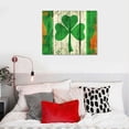 thumbnail image 5 of Nawypu  Rustic Wooden Irish Flag with A Four Leaf Clover Canvas Wall Art Prints Photo Contemporary Paintings Decorative Artwork Wall Decor Wood Frame Gallery, 5 of 5