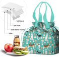 thumbnail image 4 of Husky and Coffee Drawstring Lunch Bag Women - Drawstring Lunch Bag Insulated for Work Office - Stain-Resistant Large Lunchbags for Women with Multi-Pockets, 4 of 6