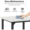 thumbnail image 5 of MOOSENG 5-Piece Dining Table Set for 4, Compact Kitchen Table & 4 Upholstered Chairs, Modern Set for Apartment Small Space, White, 5 of 7