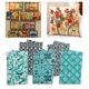 thumbnail image 5 of Paquete de 5 piezas de tela de algodón negra Fat Quarters, precortada con diseño de animales Azul verde, 5 of 9